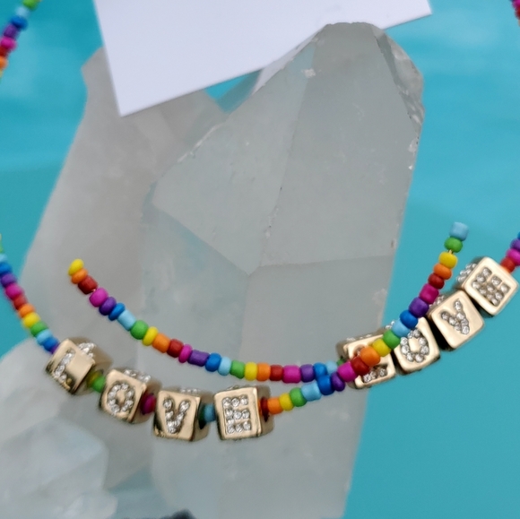 Betsey Johnson Multicolor Beaded Hoop Earrings - Picture 8 of 16